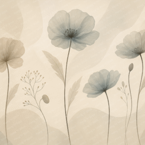 Bedroom Wall Mural – Neutral Botanical Blooms