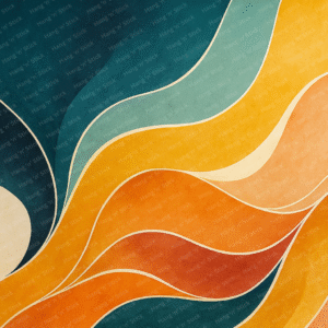 Retro Wave Flow Living Room Wall Mural