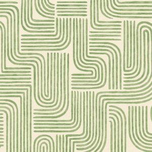 Kitchen Wall Mural – Retro Green Geometric Lines