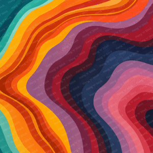 Retro Color Layers Living Room Wall Mural