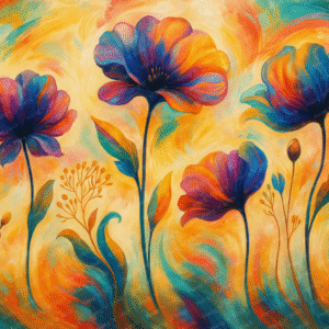 Vibrant Floral Bliss Living Room Wall Mural