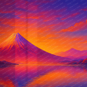 Sunset Mountain Glow Living Room Wall Mural