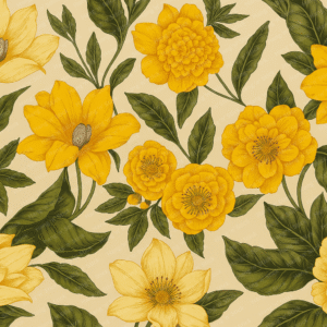 Golden Bloom Garden Living Room Wall Mural