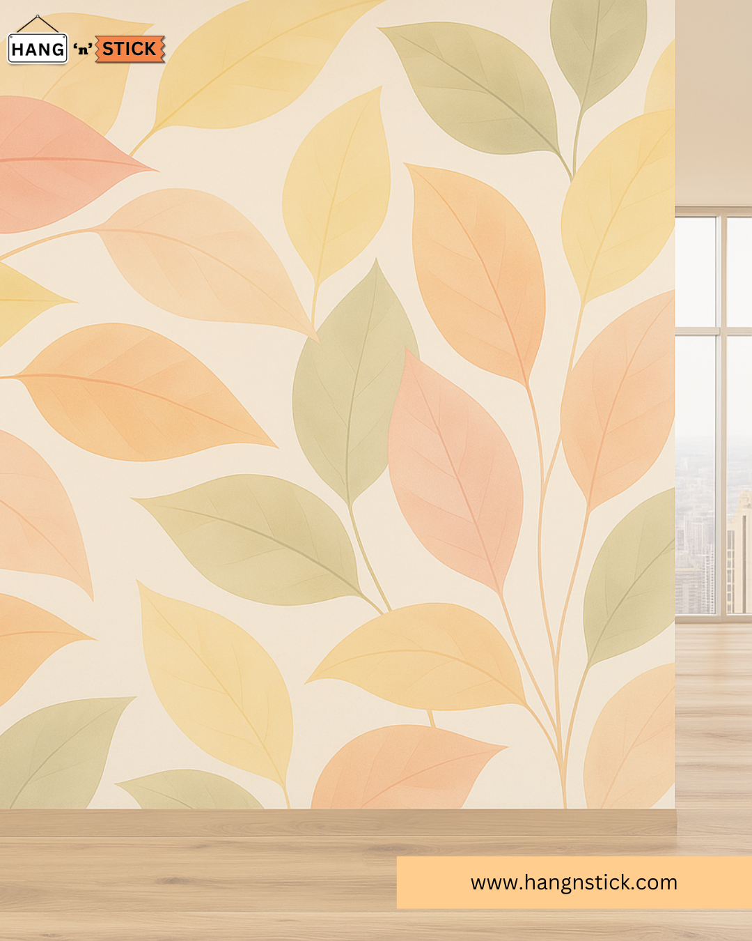 Golden Breeze Botanical Leaf Wall Art Decor - Image 2