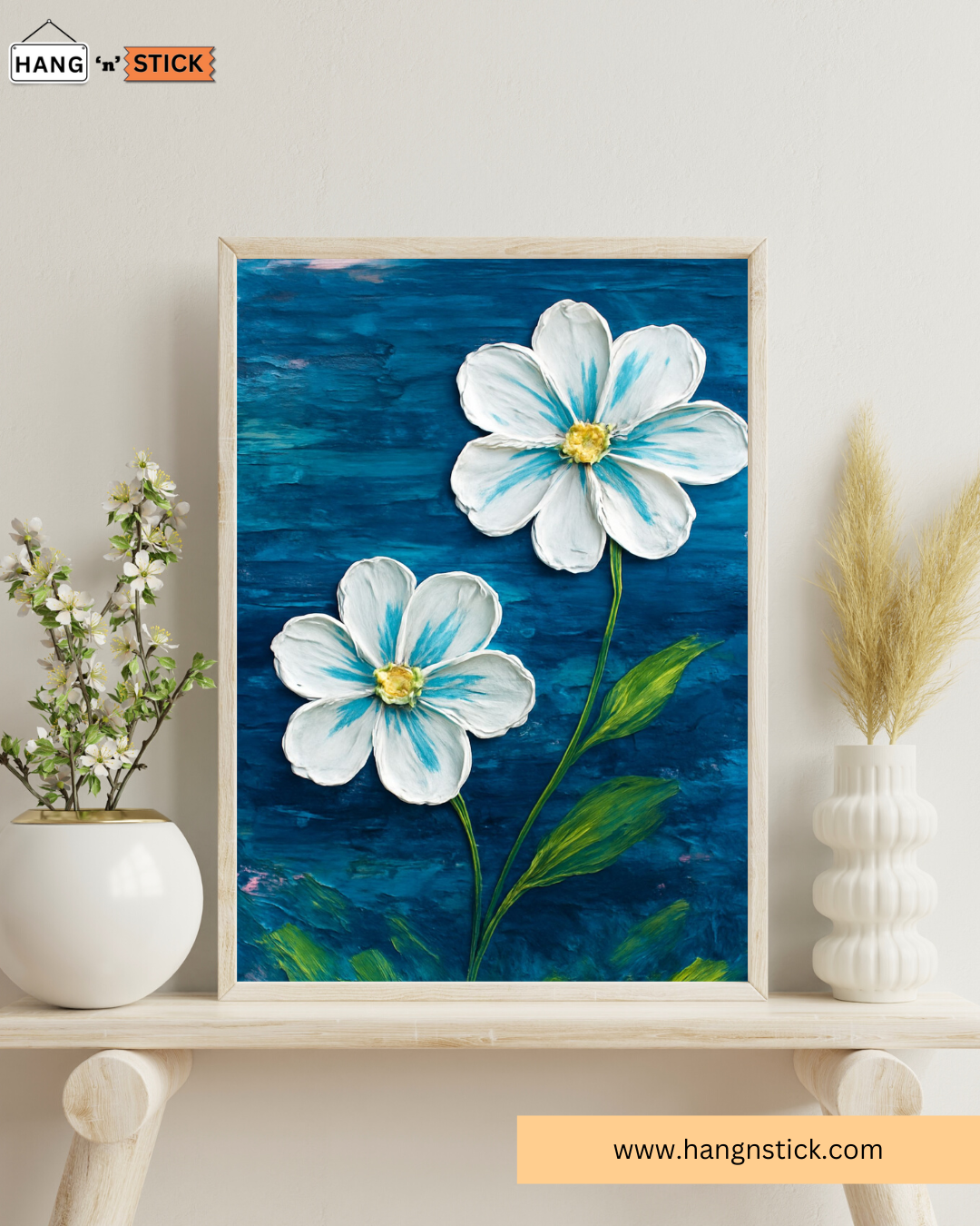 Luminous Blossoms on Blue - Image 2