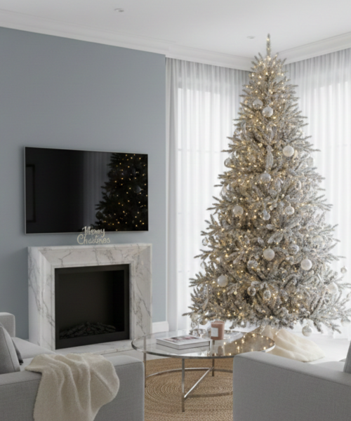 Silver & White Christmas Tree Decorations